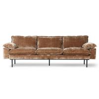 HKliving Retro Sofa 4-zitsbank - Velvet Corduroy - Aged Gold - thumbnail