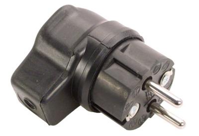 AS Schwabe 62207 Haakse stekker met randaarde Massief rubber 230 V Zwart IP44