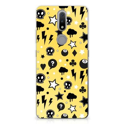 Silicone Back Case Nokia 2.4 Punk Geel Silicone Back Case Nokia 2.4 Punk Geel