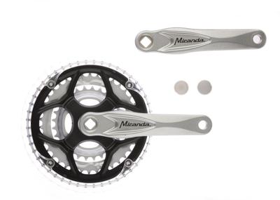 Miranda crankstel alfa 3 8mm crank 170mm 48/38/28t zilver
