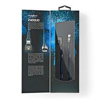 NEDIS - USB-kabel - USB 2.0 - Apple Lightning 8-Pin - Type C stekker - 480 Mbps - 60 W - Vernikkeld - 2 m - rond - gevlochten/nylon - Zwart/Blauw - thumbnail