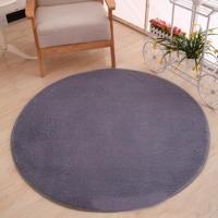 KSolid ronde tapijt zachte fleece mat anti-slip gebied rug kinderen slaapkamer deurmatten grootte: diameter: 160cm (zilvergrijs) - thumbnail