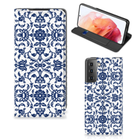 Samsung Galaxy S21 Smart Cover Flower Blue - thumbnail