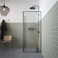 Sealskin Contour Draaideur met zijwand 90x90x200cm 6mm helder veiligheidsglas met antikalklaag Mat grijs CCD180906145100 - thumbnail
