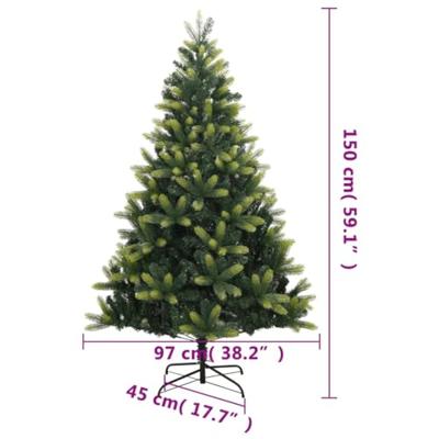 VidaXL Kunstkerstboom met scharnieren en standaard 150 cm