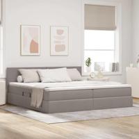 Opbergbed met matras met matras Taupe 200 x 200 cm Bewerkt hout - thumbnail