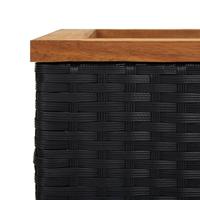 VidaXL Plantenbak 40x40x40 cm poly rattan zwart - thumbnail