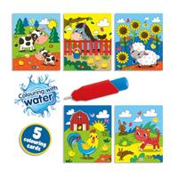 SES kleuren met water kleurboek met water stift boerderij - thumbnail
