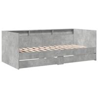 Slaapbank met lades zonder matras 75x190 cm betongrijs - thumbnail