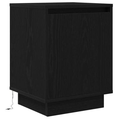 Nachtkastje met LED-verlichting 38x34x50 cm zwart