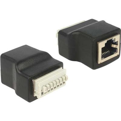 DeLOCK Adapter RJ45 female > Terminal Block with push button 8 pin