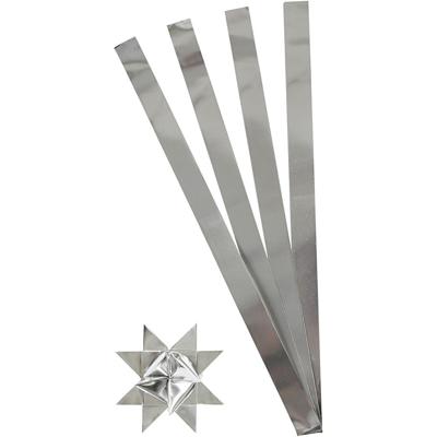 Creativ Company Vlechtstroken, l: 73 cm, d 11,5 cm, b: 25 mm, zilver, 100 stroken/ 1 doos
