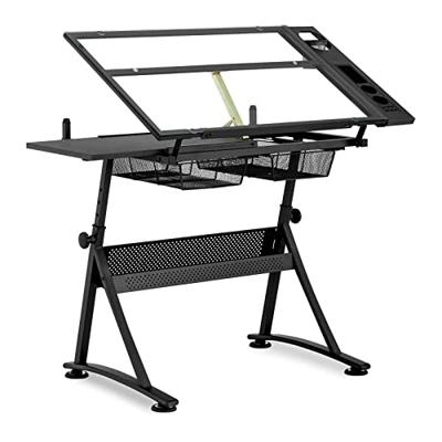 Tekentafel - 120 x 60 x 90 cm - kantelbaar - glazen blad