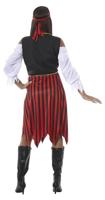 Piratenjurk Dames Zwart-Rood Malley - thumbnail