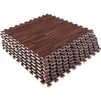 Sportschool Vloer Beschermingsmatten (8 stuks, totaal 2,88 m2) Donkere houtkleur - thumbnail