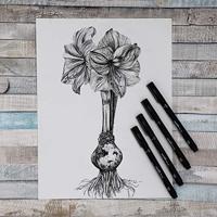 Fineliner Uni-ball Pin brush fijn zwart | 12 stuks - thumbnail