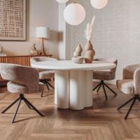 Tower Living Ronde Eettafel 'Melzo' 130cm, kleur Wit - thumbnail