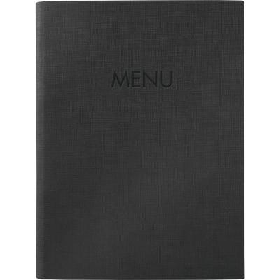 Sigel SM203 Menumap DIN A5 1 stuk(s) Incl. 2 dubbele transparante hoezen voor 8 paginas, Rubberen binding Zwart
