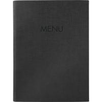 Sigel SM203 Menumap DIN A5 1 stuk(s) Incl. 2 dubbele transparante hoezen voor 8 paginas, Rubberen binding Zwart - thumbnail