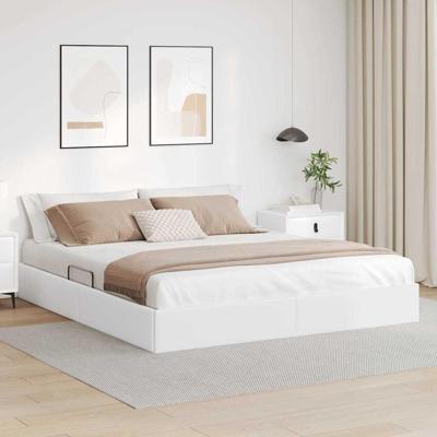 Opslag bed met matras Puur Wit 160 x 200 cm Kunstleer