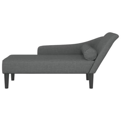 Chaise longue met kussens stof donkergrijs Chaise longue met kussens stof donkergrijs