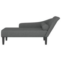 Chaise longue met kussens stof donkergrijs - thumbnail