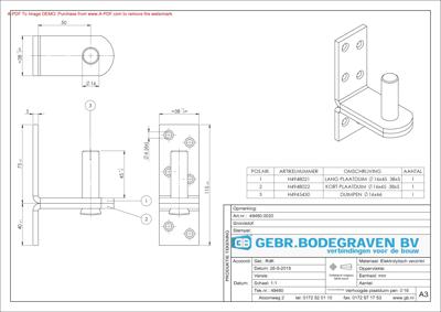 Plaatduim verhoogd a=50 49480