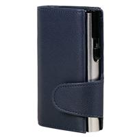 Juscha JU-962102 Pasjeshouder Clicksafe RFID Kunstleer BL/ZI 8 Pasjes Met Opbergvak Voor Muntgeld - thumbnail