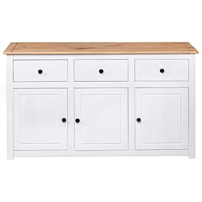 VidaXL Dressoir panama range 135x40x80 cm massief grenenhout wit