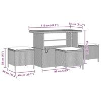 9-delige Tuinbankenset met kussens poly rattan acacia beige - thumbnail
