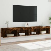 Tv-meubels met LED-verlichting 2 st 100x30x30 cm gerookt eiken - thumbnail