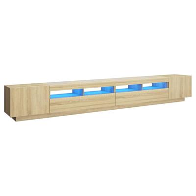 Tv-meubel met LED-verlichting 300x35x40 cm sonoma eikenkleurig