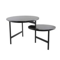 PTMD bijzettafel waze marmeren tafelblad zwart 60 cm b-keus | 2 stuks - thumbnail