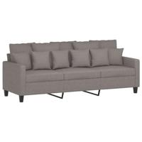 3-delige Loungeset met kussens stof taupe - thumbnail