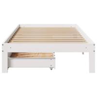Bedframe met lades massief grenenhout wit 75x190 cm - thumbnail