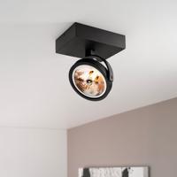 Saturno nero I by LUSENZ - Plafondspot met kantelbare matzwarte basis en armatuur - thumbnail