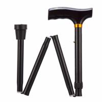 Dynalife opvouwbare aluminium wandelstok zwart 79-89 cm - thumbnail