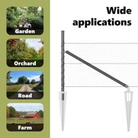 VidaXL Afrasteringspaal grijs 10 x 0,4 m (25 mm gaas) staal en pvc - thumbnail