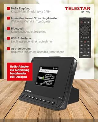 Telestar TOP 400 Schwarz Internetradio HiFi-tuner Zwart Telestar TOP 400 Schwarz Internetradio HiFi-tuner Zwart