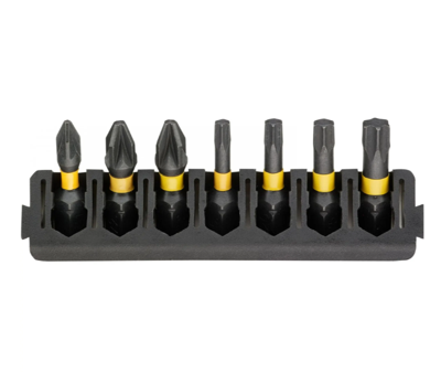 DeWalt Accessoires Bitset | Houder + IMPACT Torsion | 25 mm | PZ1 x1, PZ2 x2, T15 x1, T20 x1, T25 x1, T30 x1 - DT70813-QZ