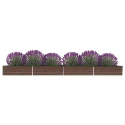 Plantenbak verhoogd 600x80x45 cm gegalvaniseerd staal bruin