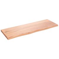 Wandschap 80x30x2 cm behandeld massief eikenhout lichtbruin - thumbnail