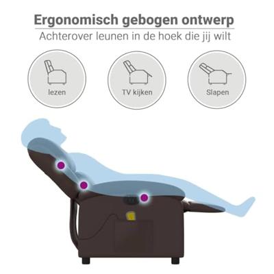 Massagestoel verstelbaar elektrisch kunstleer bruin
