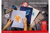 Talens gekleurd tekenpapier, 180 g, ft 21 x 29,7 cm, A4, geassorteerde koude kleuren, blok van 50 vel - thumbnail