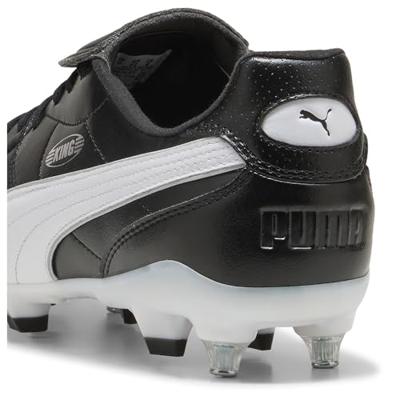 PUMA King Liga IJzeren-Nop Voetbalschoenen (SG) Zwart Wit Zilver PUMA King Liga IJzeren-Nop Voetbalschoenen (SG) Zwart Wit Zilver