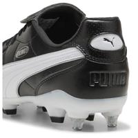PUMA King Liga IJzeren-Nop Voetbalschoenen (SG) Zwart Wit Zilver - thumbnail