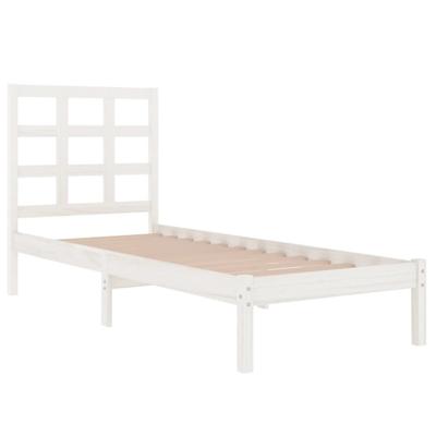 Bedframe massief hout wit 75x190 cm Bedframe massief hout wit 75x190 cm