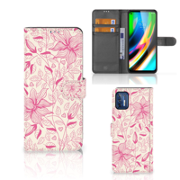 Motorola Moto G9 Plus Hoesje Pink Flowers - thumbnail