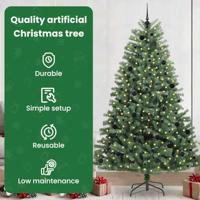 VidaXL Kunstmatige inklapbare kerstboom groen 240 cm pvc en metaal - thumbnail