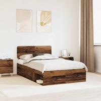 Bedframe met hoofdeinde Oudhout 120 x 200 cm Massief grenenhout - thumbnail